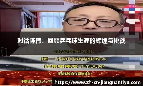 对话陈伟:回顾乒乓球生涯的辉煌与挑战